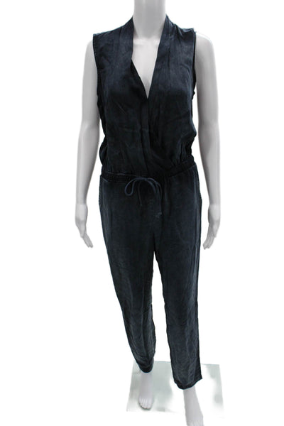 Bella Dahl Womens Dark Blue V-Neck Sleeveless Jumpsuit 100% Tencel Size S