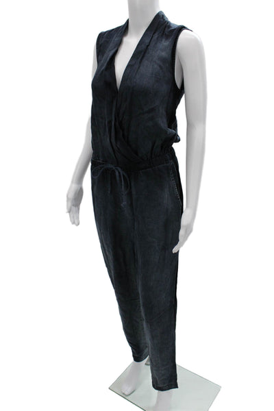 Bella Dahl Womens Dark Blue V-Neck Sleeveless Jumpsuit 100% Tencel Size S