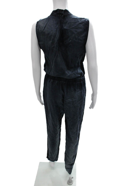 Bella Dahl Womens Dark Blue V-Neck Sleeveless Jumpsuit 100% Tencel Size S