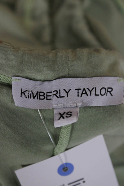 Kimberly Taylor Womens Cropped Green Pants Drawstring Polyester Blend Size XS