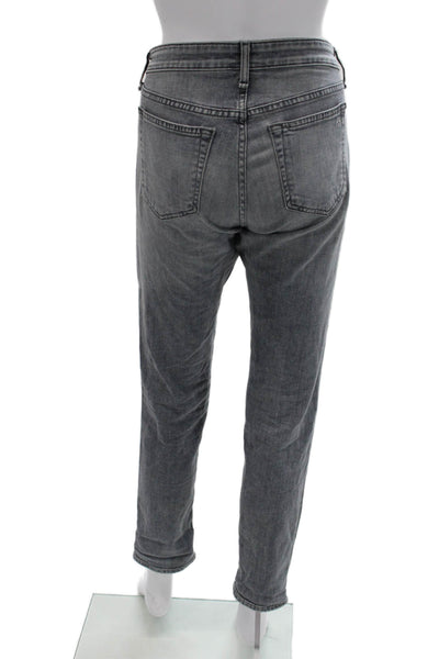 Rag & Bone Unisex Cropped Straight Jeans Gray Mid-Rise 100% Cotton Size 24