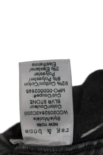 Rag & Bone Unisex Cropped Straight Jeans Gray Mid-Rise 100% Cotton Size 24