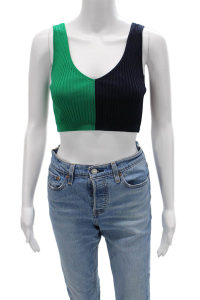 Staud Womens Crop Top Multicolor V-Neck Sleeveless Size XS