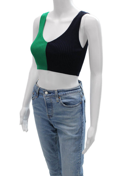 Staud Womens Crop Top Multicolor V-Neck Sleeveless Size XS