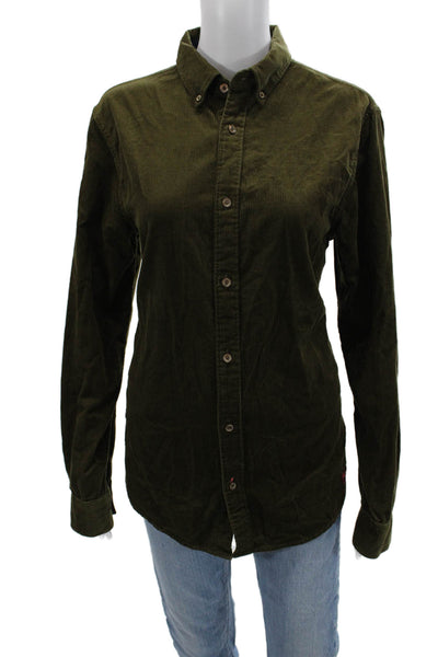 Scotch & Soda Unisex Green Cotton Collared Button-Up Long Sleeve Basic Size S