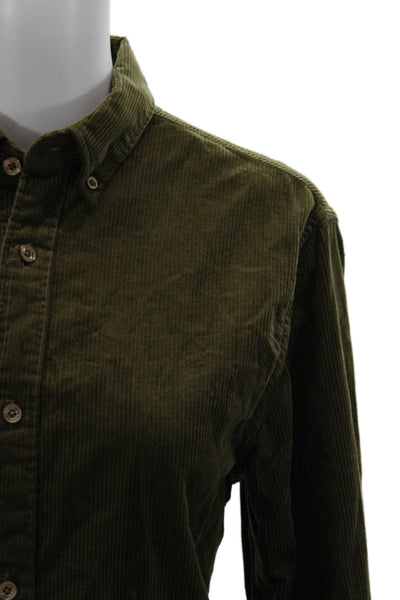 Scotch & Soda Unisex Green Cotton Collared Button-Up Long Sleeve Basic Size S