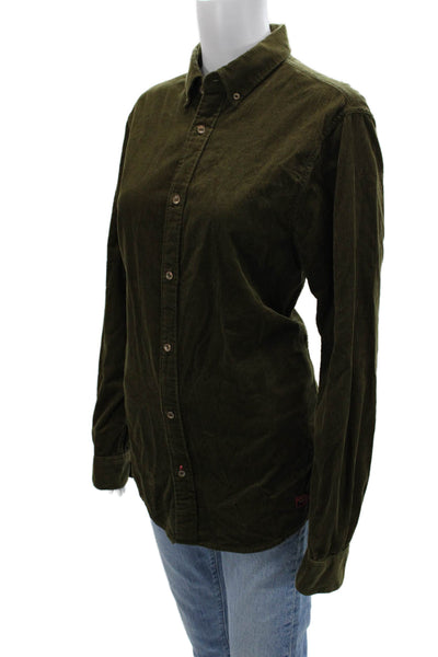 Scotch & Soda Unisex Green Cotton Collared Button-Up Long Sleeve Basic Size S