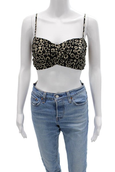 Alexis Womens Black Sleeveless Sweetheart Geometric Crop Top Size XS