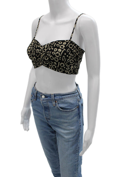 Alexis Womens Black Sleeveless Sweetheart Geometric Crop Top Size XS