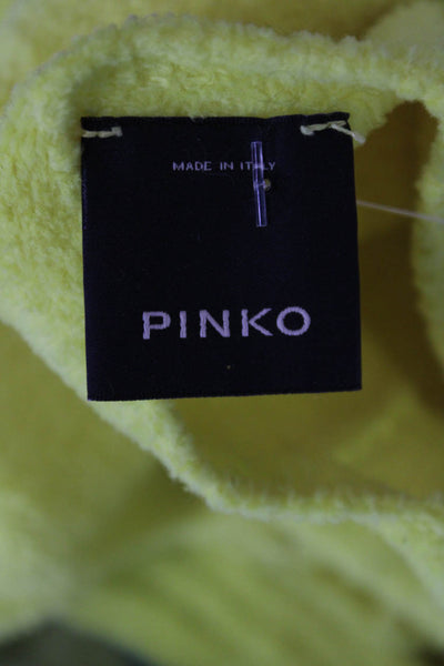 Pinko Womens Cropped Yellow Square Neck Sleeveless Tank 90s Size S