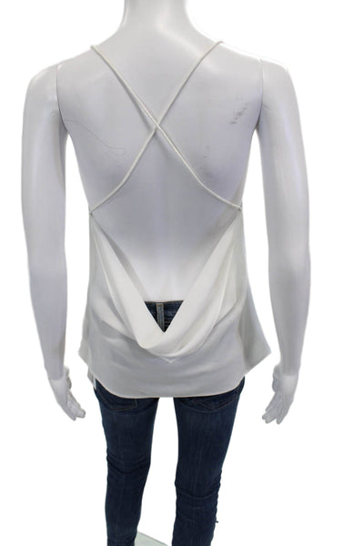 Decker Women White Camisole Tie Solid Polyester Sleeveless Size M