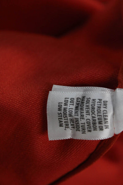 St. John Women Collared Snap Front Orange Linen Blend Jacket Size PP