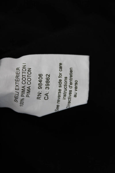 Theory Women Basic Black Pima Cotton V-Neck Short Sleeve T-Shirt Size S