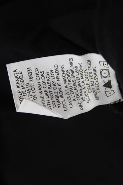 Theory Women Basic Black Pima Cotton V-Neck Short Sleeve T-Shirt Size S