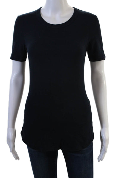 Standard James Perse Womens Black T-Shirt Crew Neck Cotton Lycra Size 3
