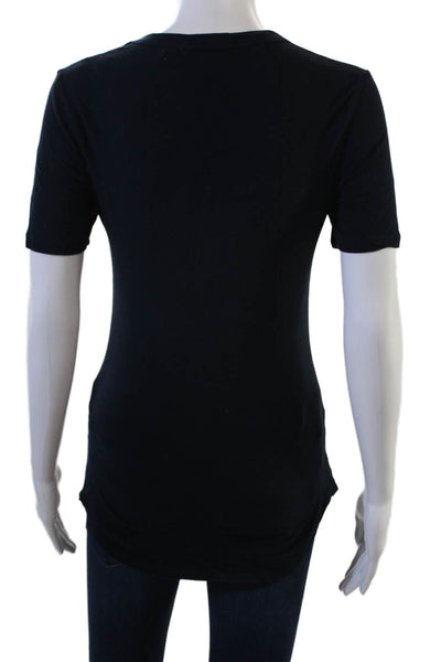 Standard James Perse Womens Black T-Shirt Crew Neck Cotton Lycra Size 3