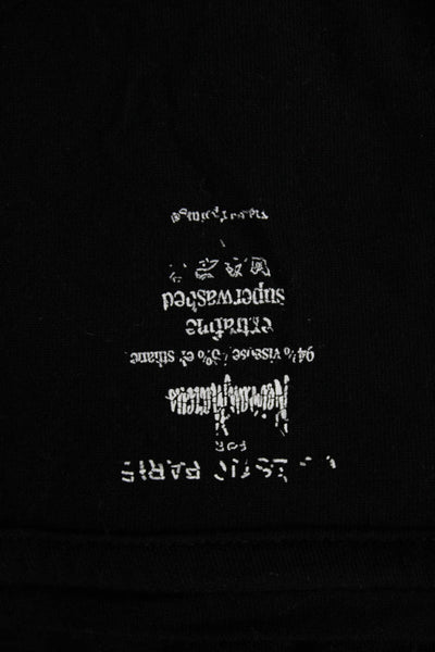 Majestic Paris Women Basic Jersey T-Shirt Black 3/4 Sleeve Viscose Blend Size 1