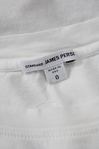 Standard James Perse Womens White Jersey Crew Short Sleeve Tee Size 0 Tall
