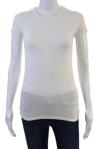 Majestic Filatures Women Basic Crew Neck Short Sleeve T-Shirt White Size 1