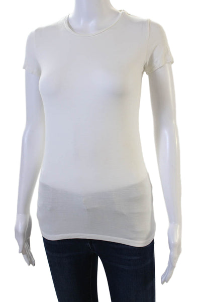 Majestic Filatures Women Basic Crew Neck Short Sleeve T-Shirt White Size 1
