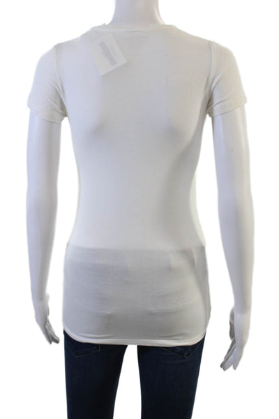 Majestic Filatures Women Basic Crew Neck Short Sleeve T-Shirt White Size 1