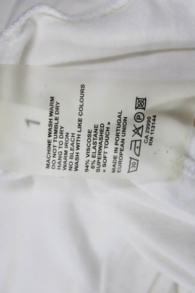 Majestic Filatures Women Basic Crew Neck Short Sleeve T-Shirt White Size 1