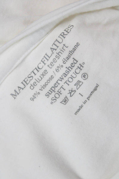 Majestic Filatures Women Basic Crew Neck Short Sleeve T-Shirt White Size 1