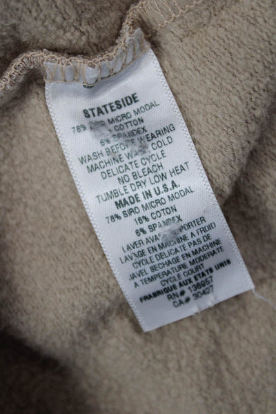 Stateside Womens Pullover Sweatshirts Beige Long Sleeve Crew Neck Size S