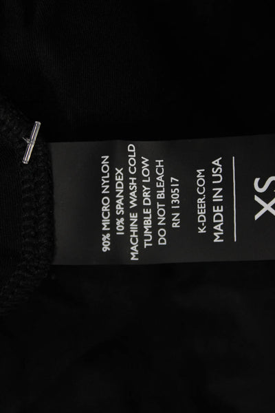 K-Deer Womens Cropped Basic T-Shirt Black Crew Neck Short Sleeve Size XS
