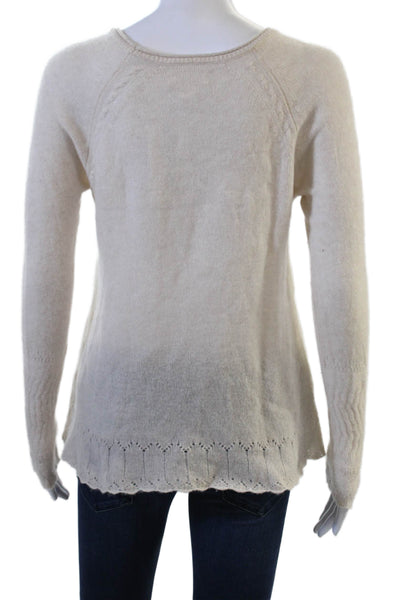 Velvet by Graham & Spencer Women Beige Cashmere Pullover Sweater Size XS
