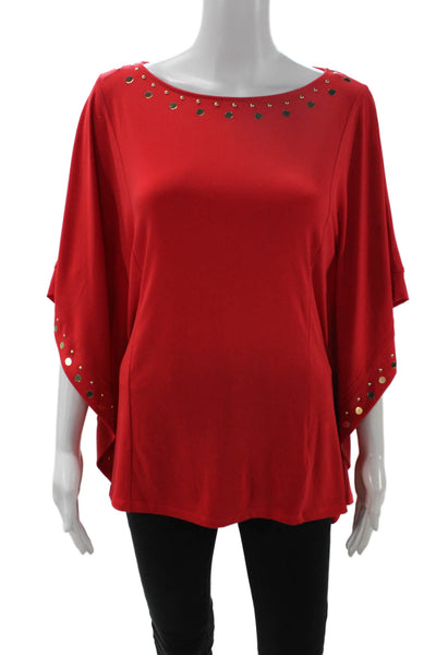 Michael Michael Kors Womens Kimono Tunic Blouse Red Petite Size S