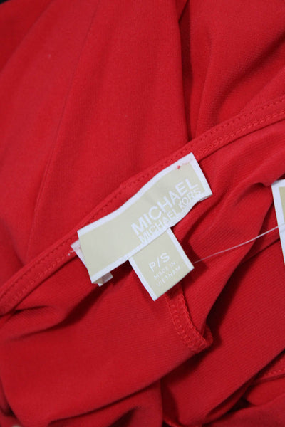 Michael Michael Kors Womens Kimono Tunic Blouse Red Petite Size S
