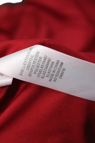 Adrianna Papell Womens Red V-Neck Tunic Blouse Short Sleeve Size M