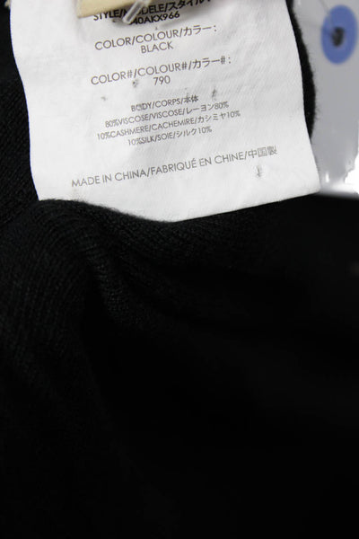 Michael Kors Women Tunic Black Long Sleeve Round Neck Viscose Cashmere Size XS