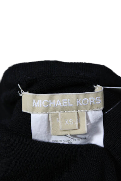 Michael Kors Women Tunic Black Long Sleeve Round Neck Viscose Cashmere Size XS