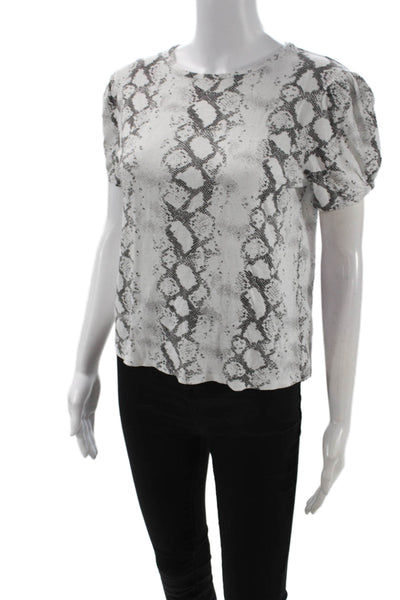 Generation Love Women Short Sleeve Crew Neck Animal Print Blouse Size S