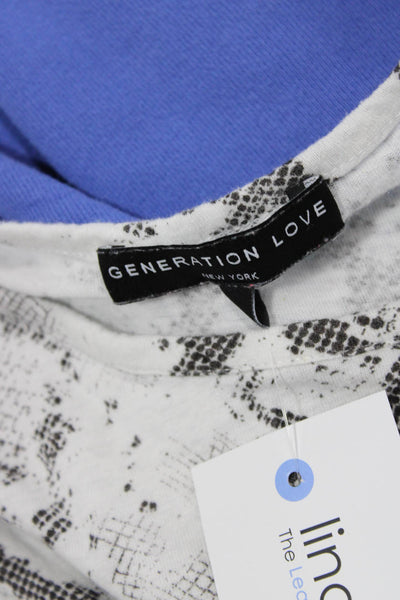 Generation Love Women Short Sleeve Crew Neck Animal Print Blouse Size S