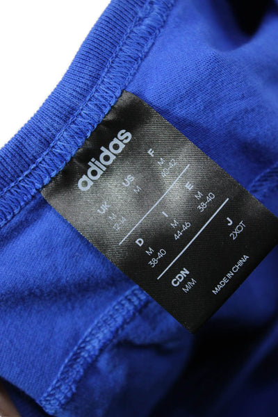 Adidas Women Blue Basic Cotton Crew Neck Short Sleeve T-Shirt Size M