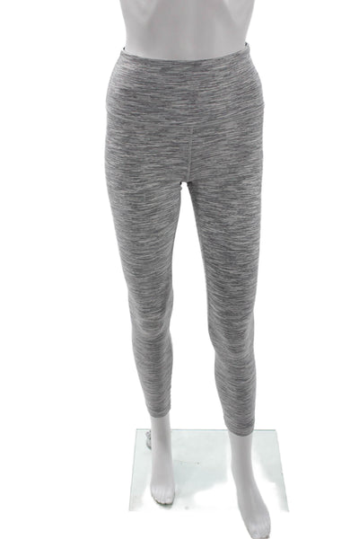 Lululemon Womens Ankle Leggings Gray Striped Nylon Lycra Size 6