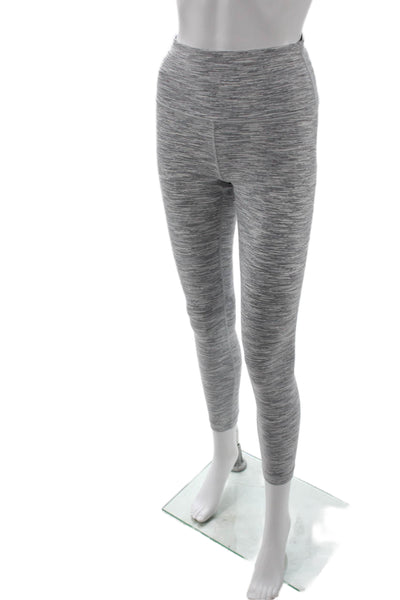 Lululemon Womens Ankle Leggings Gray Striped Nylon Lycra Size 6