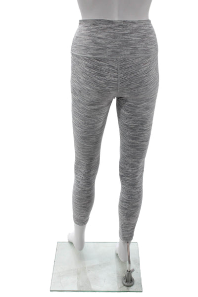Lululemon Womens Ankle Leggings Gray Striped Nylon Lycra Size 6