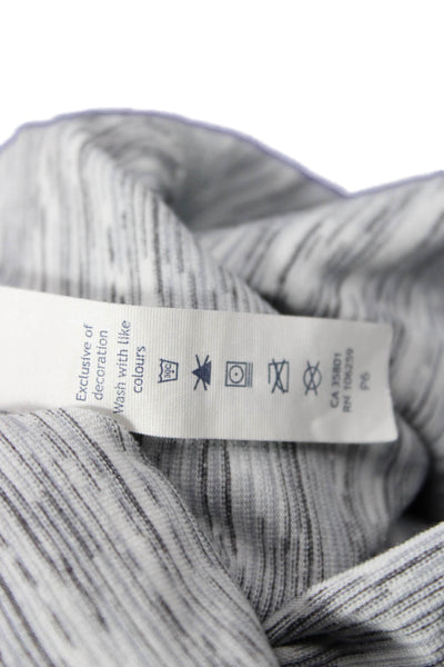 Lululemon Womens Ankle Leggings Gray Striped Nylon Lycra Size 6