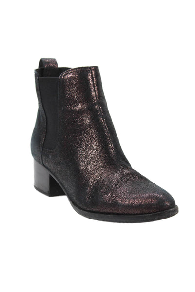 Rag & Bone WOmens Leather Sparkly Chelsea Boots Black Size 37.5 7.5