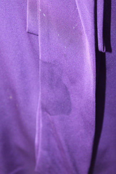 Kobi Halperin Women Purple Silk Blend Long Sleeve Solid Button Blouse Size S
