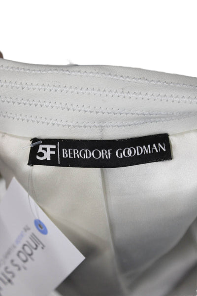 Bergdorf Goodman Womens Motorcycle Leather Jacket White Buckle Size S