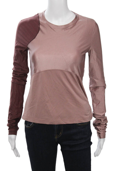 Nike Womens Basic Long Sleeve T-Shirt Brown Crew Neck Size S