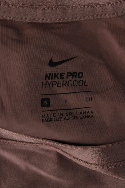 Nike Womens Basic Long Sleeve T-Shirt Brown Crew Neck Size S