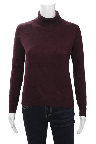 French Mason Womens Purple Long Sleeve Turtleneck Pullover Sweater Size 2