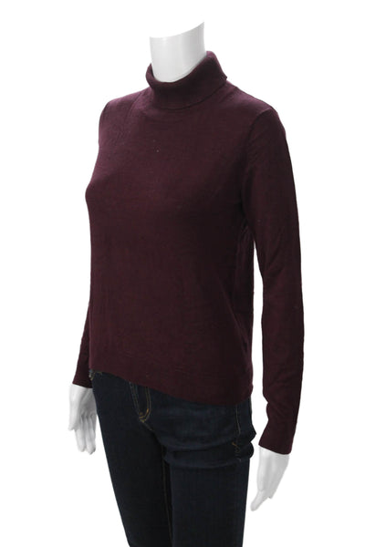 French Mason Womens Purple Long Sleeve Turtleneck Pullover Sweater Size 2