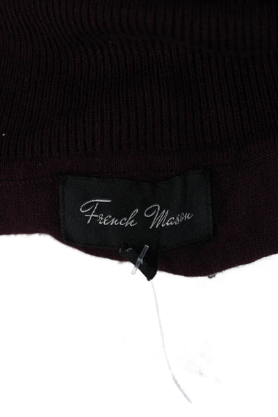 French Mason Womens Purple Long Sleeve Turtleneck Pullover Sweater Size 2